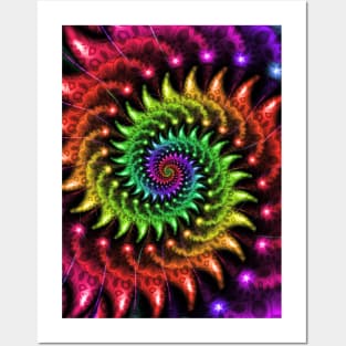 Spinning Rainbow Spiral Posters and Art
